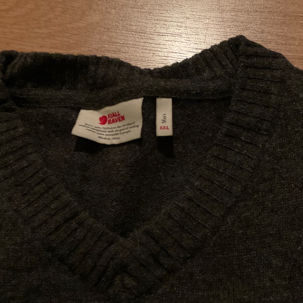 Fjallraven Ovik Vneck Men's Gray Sweater